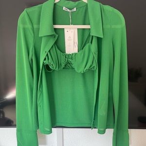 ZARA Green Blouse